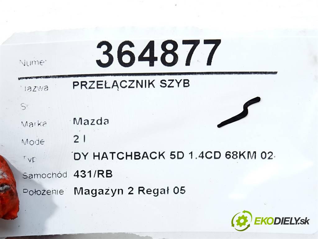 Mazda 2 I  2004 50 kW DY HATCHBACK 5D 1.4CD 68KM 02-07  1400 Prepínač okien DD1466350 (Prepínače, spínače, tlačidlá a ovládače kúrenia)