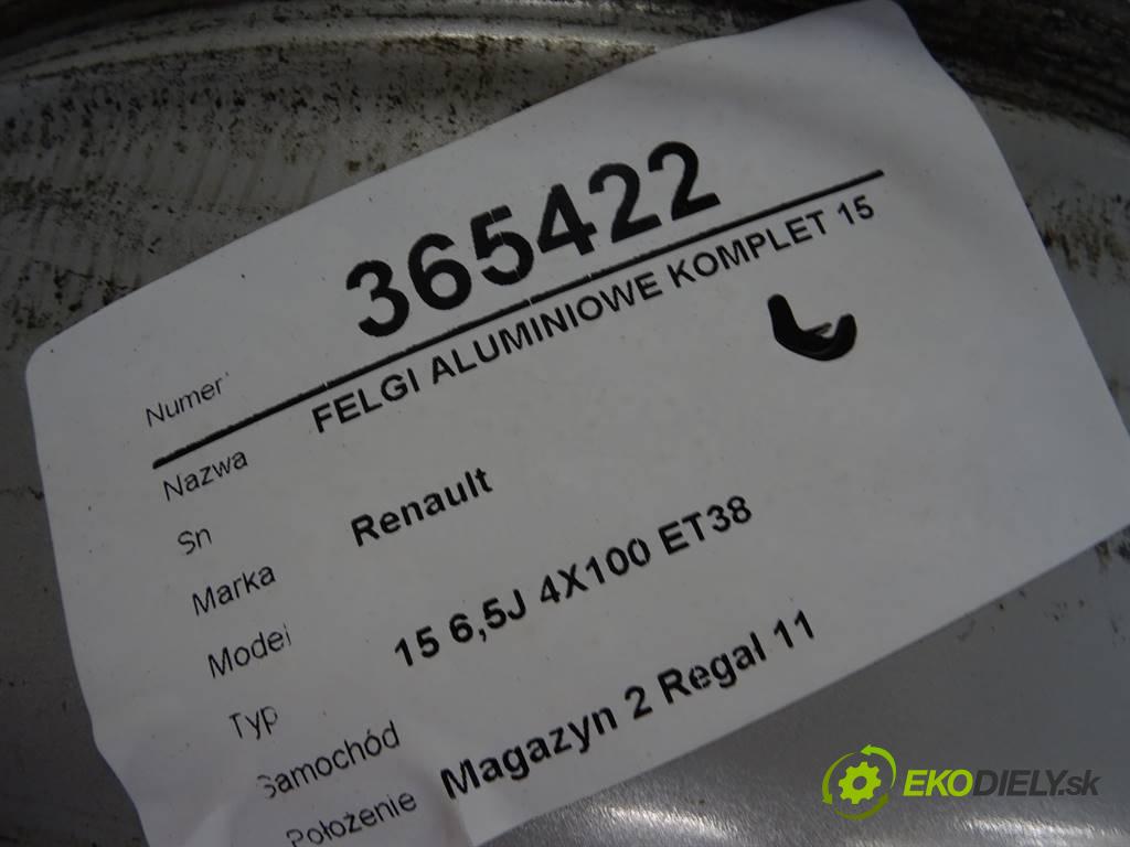 Renault     15 6,5J 4X100 ET38  disky hliníkové 15  (Hliníkové)