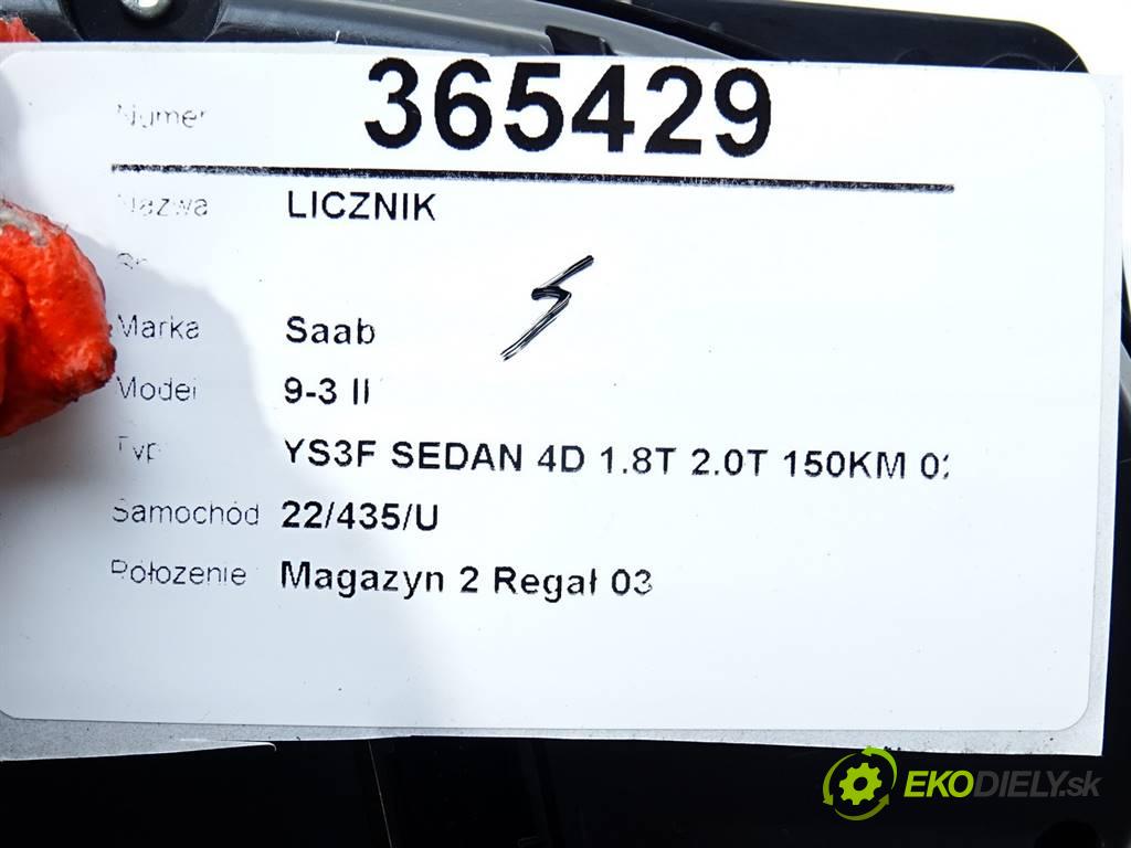 Saab 9-3 II  2002 110KW YS3F SEDAN 4D 1.8T 2.0T 150KM 02-11 2000 Prístrojovka 12798587 (Prístrojové dosky, displeje)