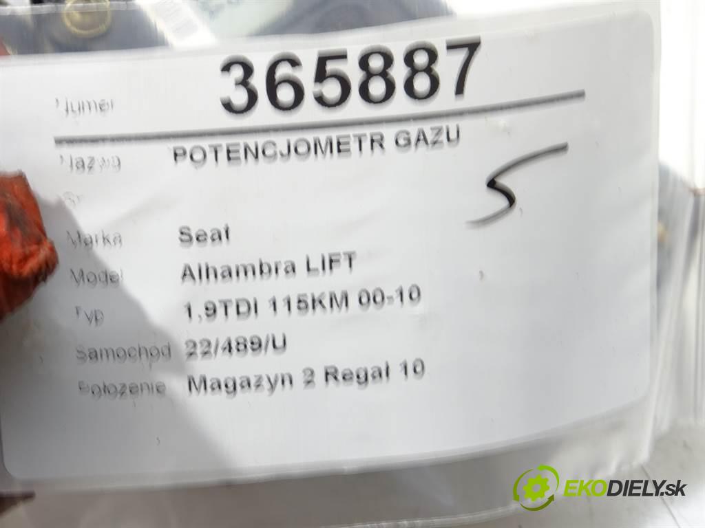 Seat Alhambra LIFT  2002 85KW 1.9TDI 115KM 00-10 1896 Potenciometer plynového pedálu 7M3721603B (Pedále)