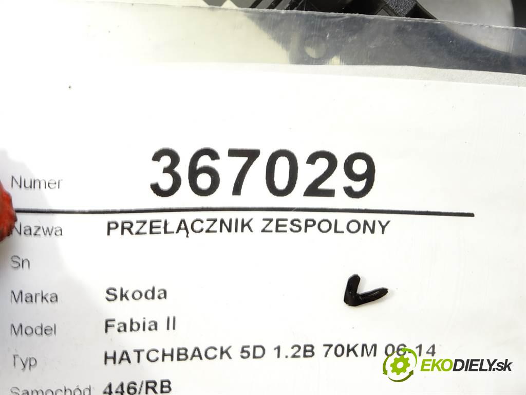 Skoda Fabia II  2009 51 kW HATCHBACK 5D 1.2B 70KM 06-14 1200 Prepínač kombinovaný 7H0953513 (Prepínače, spínače, tlačidlá a ovládače kúrenia)