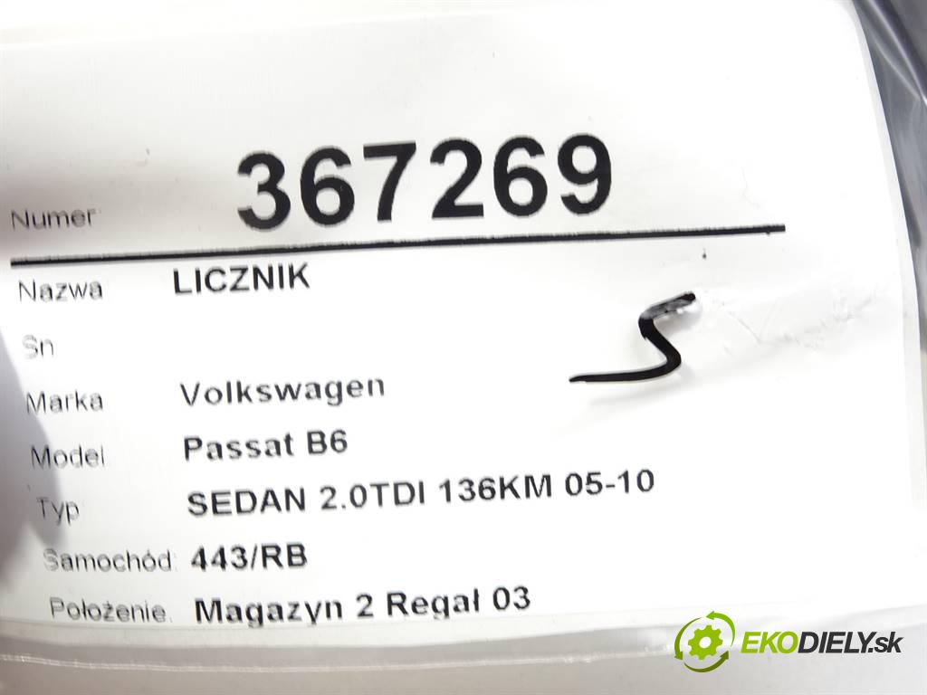 Volkswagen Passat B6  2007 100 kW SEDAN 2.0TDI 136KM 05-10 2000 Prístrojovka 3C0920860N (Prístrojové dosky, displeje)