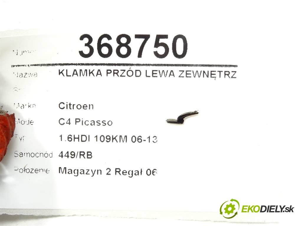 Citroen C4 Picasso  2008 110KM 1.6HDI 109KM 06-13 1600 Kľučka predný ľavá strana vonkajšia  (Vonkajšie predné ľavé)