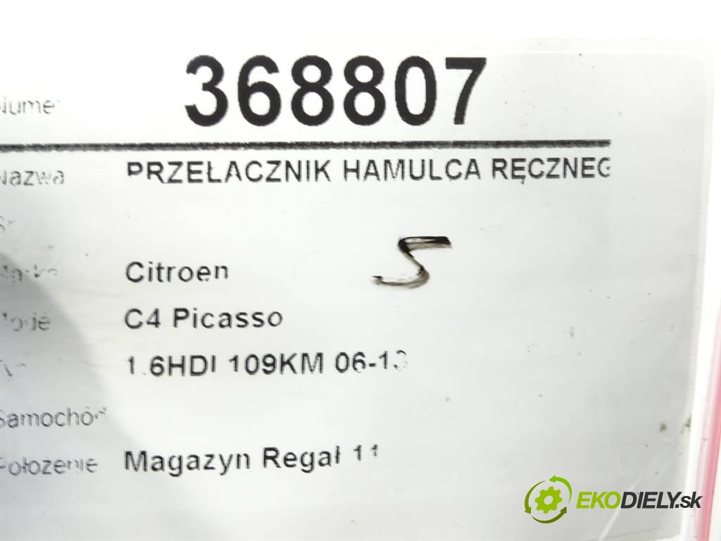 Citroen C4 Picasso    1.6HDI 109KM 06-13  Prepínač brzdy ručnej brzdy 96551922ZD (Prepínače, spínače, tlačidlá a ovládače kúrenia)