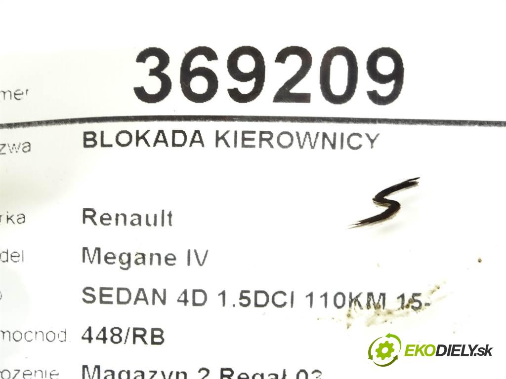 Renault Megane IV  2017  SEDAN 4D 1.5DCI 110KM 15- 1500 blokáda volantu 487004553R (Ostatné)