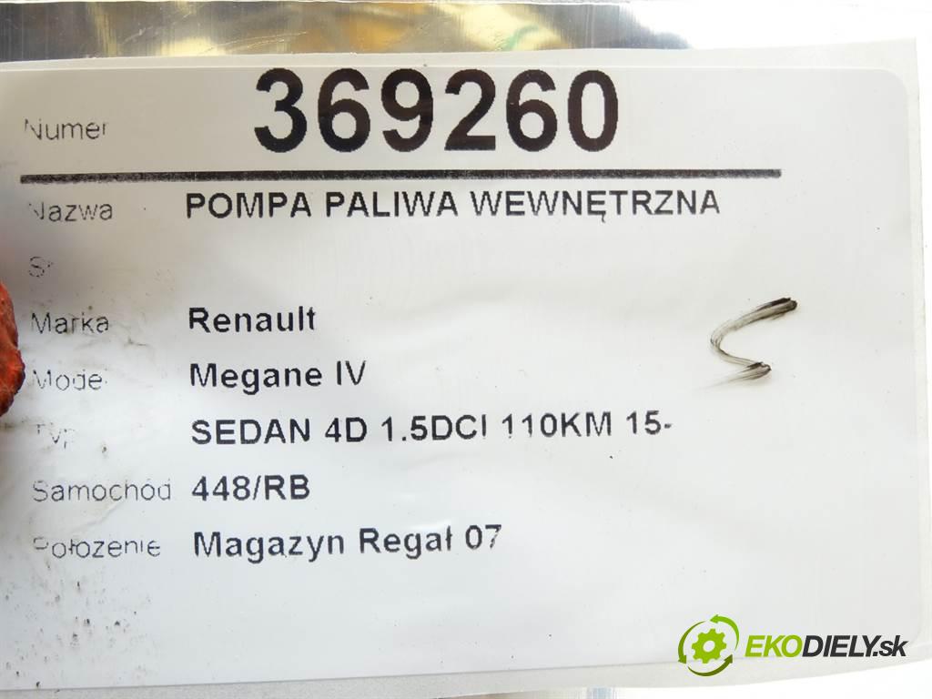 Renault Megane IV  2017  SEDAN 4D 1.5DCI 110KM 15- 1500 Pumpa paliva vnútorná 0580203319 172027799R (Palivové pumpy, čerpadlá, plaváky)