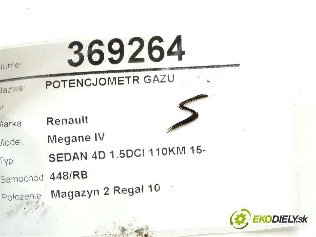 Renault Megane IV  2017  SEDAN 4D 1.5DCI 110KM 15- 1500 Potenciometer plynového pedálu 180026830R (Pedále)