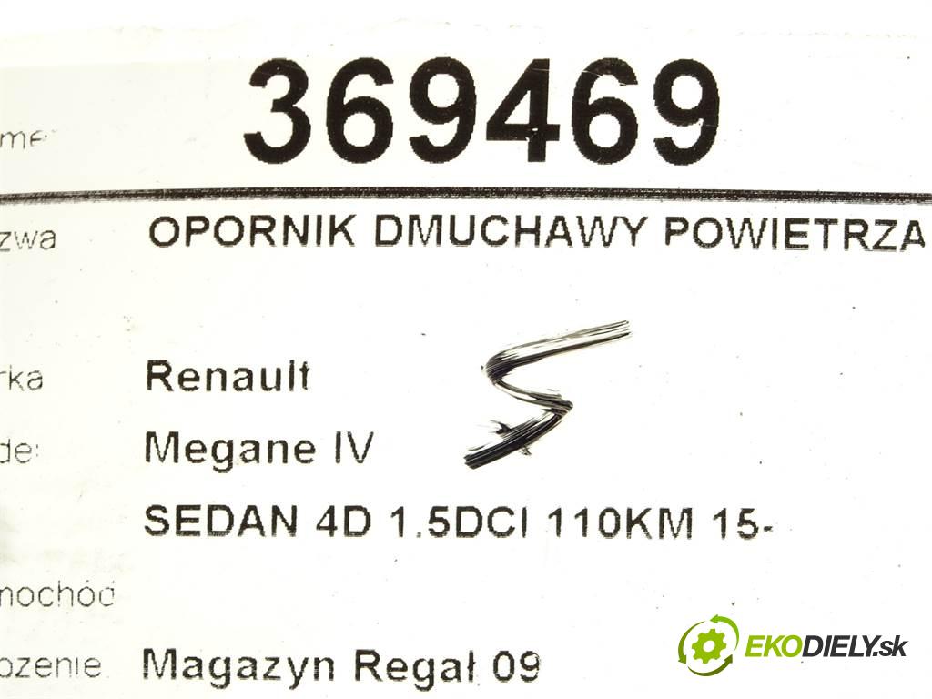 Renault Megane IV    SEDAN 4D 1.5DCI 110KM 15-  Odpor, rezistor kúrenia vzduchu T954061-B (Odpory (rezistory) kúrenia)