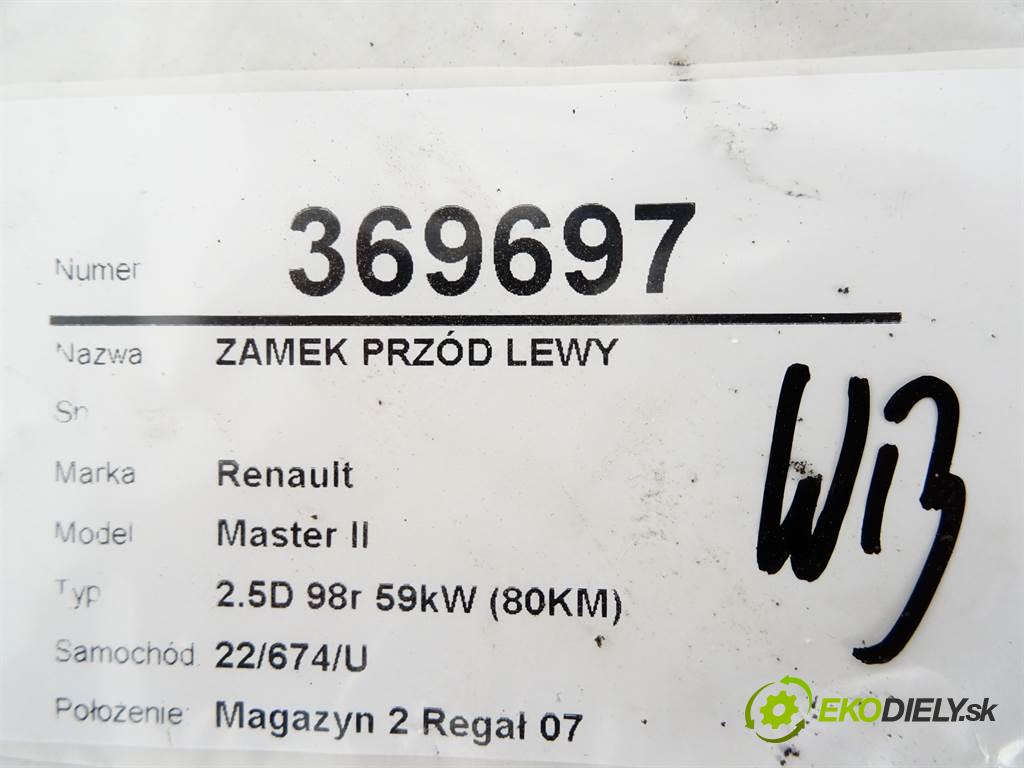 Renault Master II  1998 59 kW 2.5D 98r 59kW (80KM) 2500 zámok přední část levý