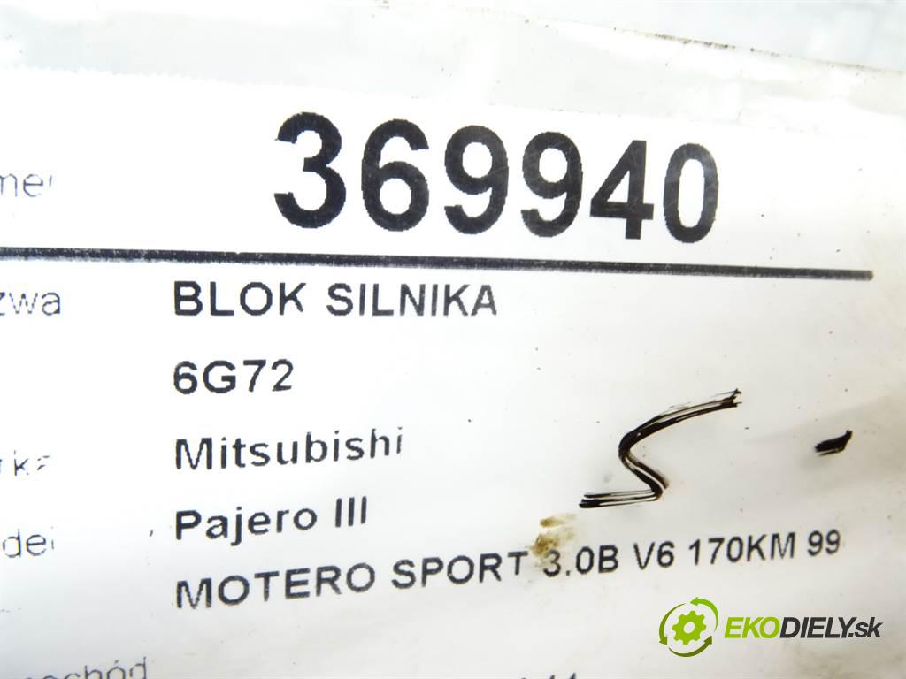 Mitsubishi Pajero III    MOTERO SPORT 3.0B V6 170KM 99-06  blok Motor 6G72 (Blok motora)