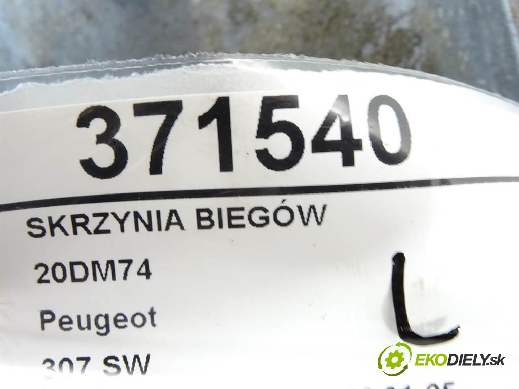 Peugeot 307 SW  2005 100 kW KOMBI 5D 2.0B 136KM 01-05 2000 převodovka 20DM74 (Převodovky)
