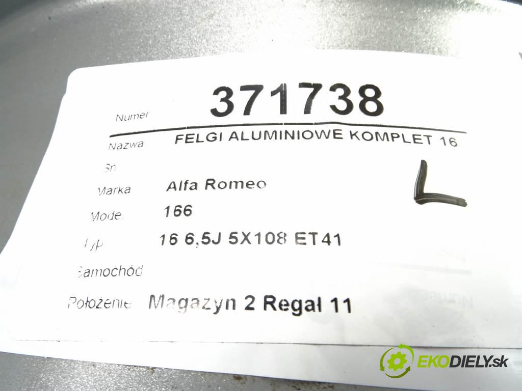 Alfa Romeo 166    16 6,5J 5X108 ET41  disky hliníkové 16  (Hliníkové)