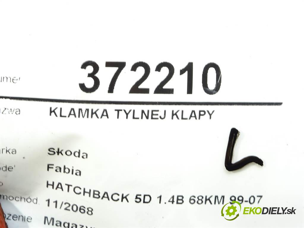 Skoda Fabia  2000 50 kW HATCHBACK 5D 1.4B 68KM 99-07 1400 Kľučka zad dverí 6Y0827574
