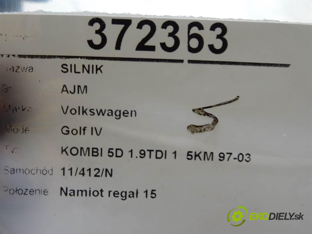 Volkswagen Golf IV  2000 85 kW KOMBI 5D 1.9TDI 115KM 97-03 1900 motor AJM (Motory (kompletní))