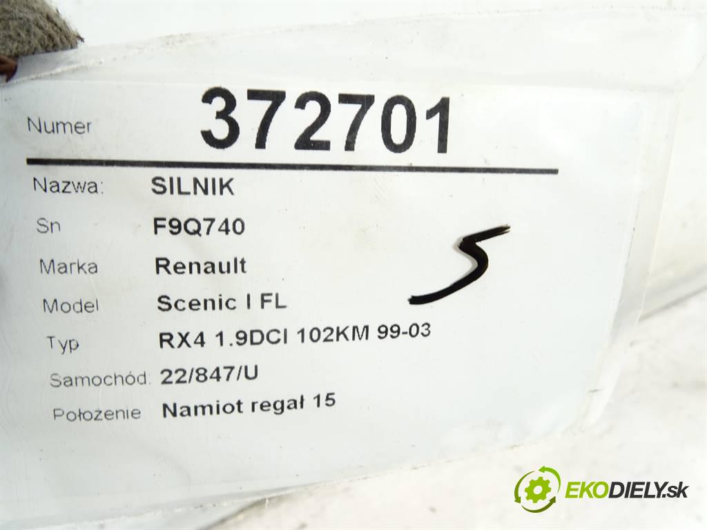 Renault Scenic I FL  2001 75 kW RX4 1.9DCI 102KM 99-03 1900 motor F9Q740 (Motory (kompletní))