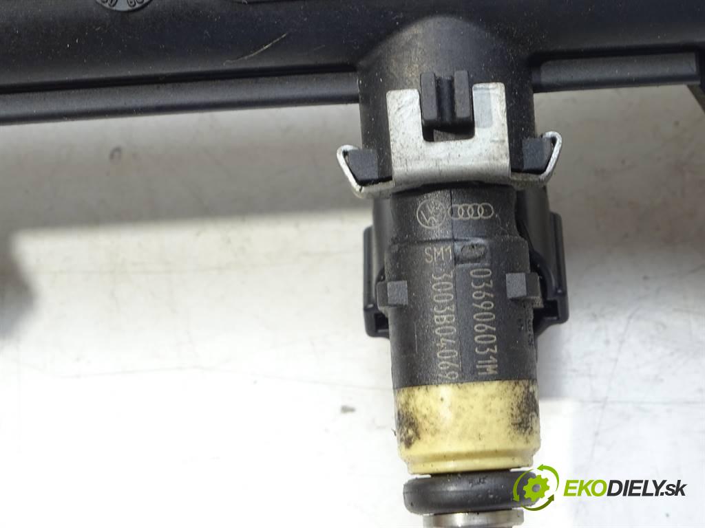 Volkswagen Polo IV 9N  2003 55 kW HATCHBACK 5D 1.4B 75KM 01-09 1400 Lišta vstrekovacia Vstrekovacie ventily 036906031M (Vstrekovacie lišty)