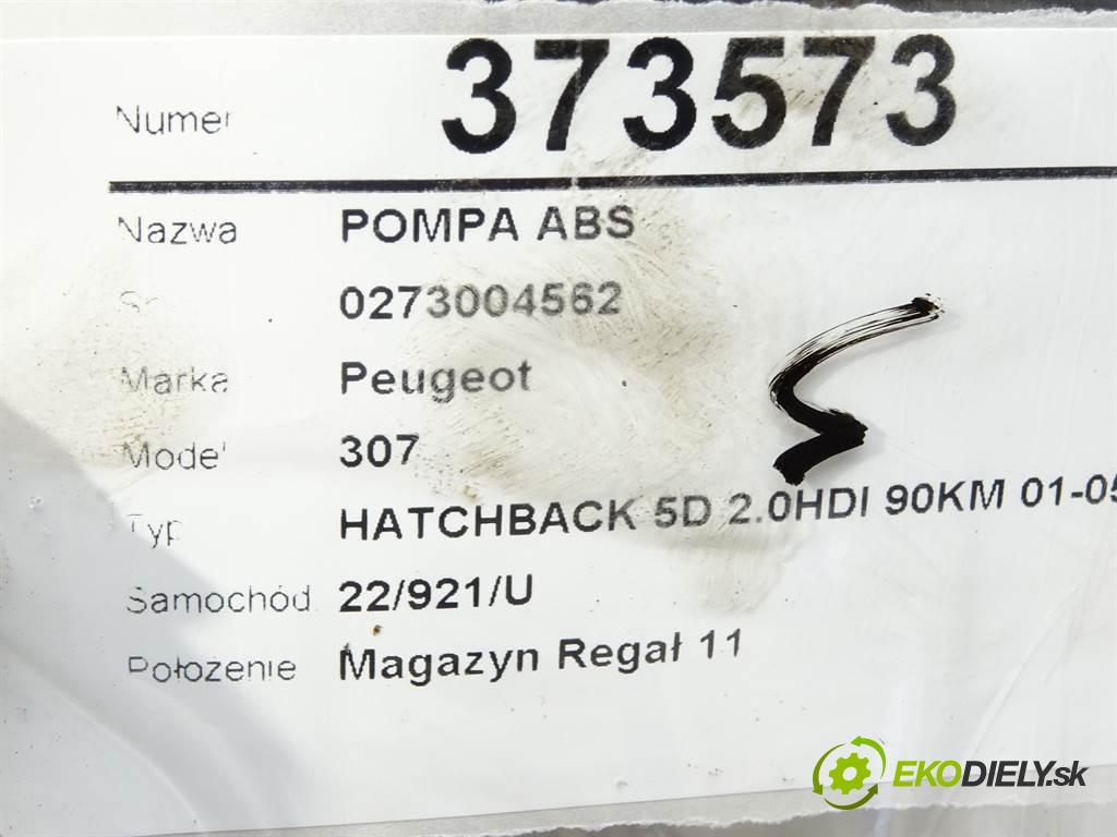 Peugeot 307  2001 66 kW HATCHBACK 5D 2.0HDI 90KM 01-05 2000 Pumpa ABS 0273004562 9643777980 (Pumpy ABS)