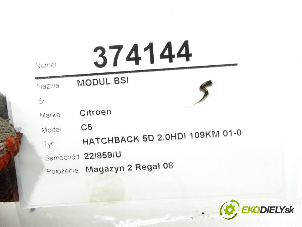 Citroen C5  2001 80 kW HATCHBACK 5D 2.0HDI 109KM 01-04 2000 modul BSI 9643805080 (Pojistkové skříňky)