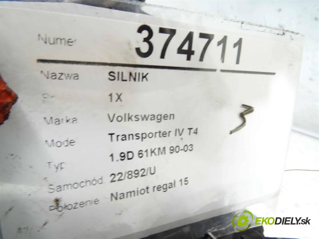 Volkswagen Transporter IV T4  1993 50 kW 1.9D 61KM 90-03 1900 Motor 1X (Motory (kompletné))