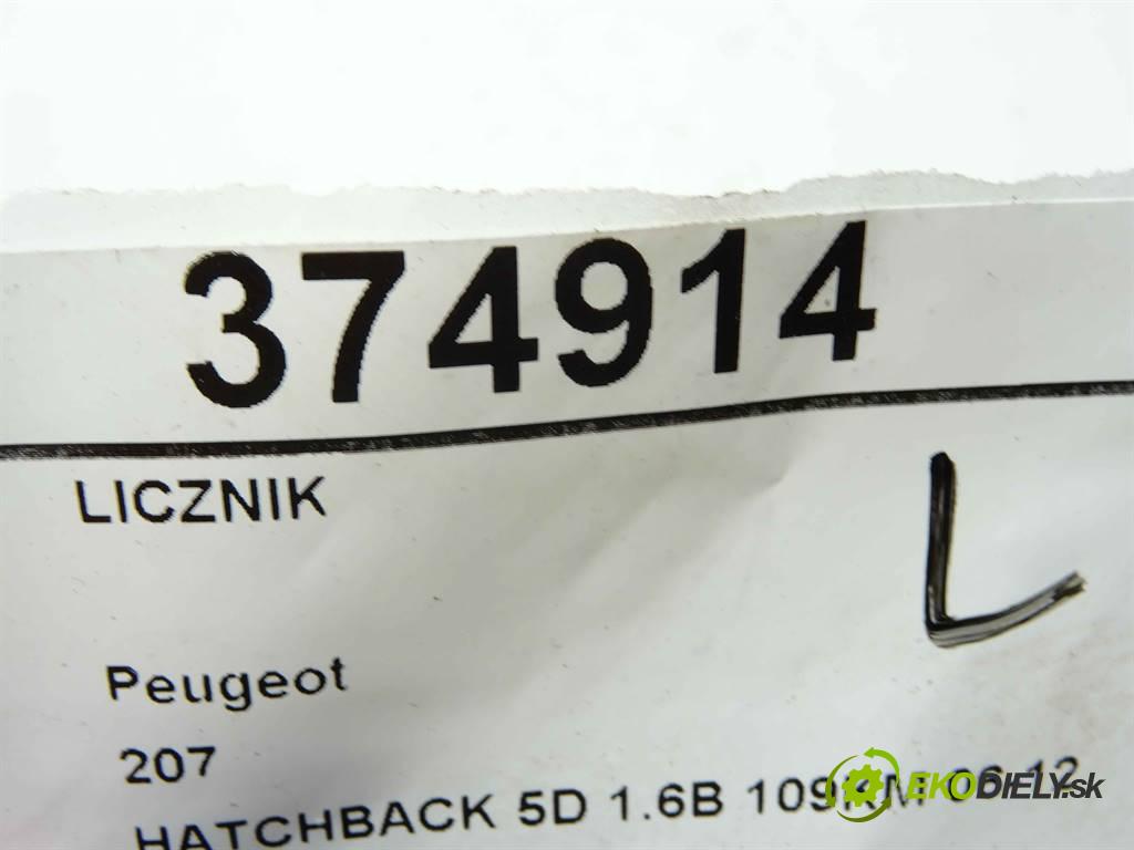Peugeot 207  2007 80KW HATCHBACK 5D 1.6B 109KM 06-12 1600 Prístrojovka 9662904080 (Prístrojové dosky, displeje)