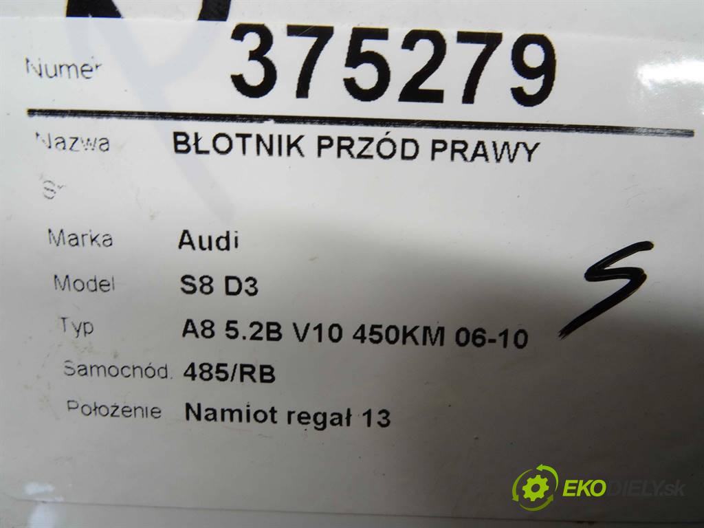 Audi S8 D3  2008 331 kW A8 5.2B V10 450KM 06-10 5200 Blatník predný pravy  (Ostatné)