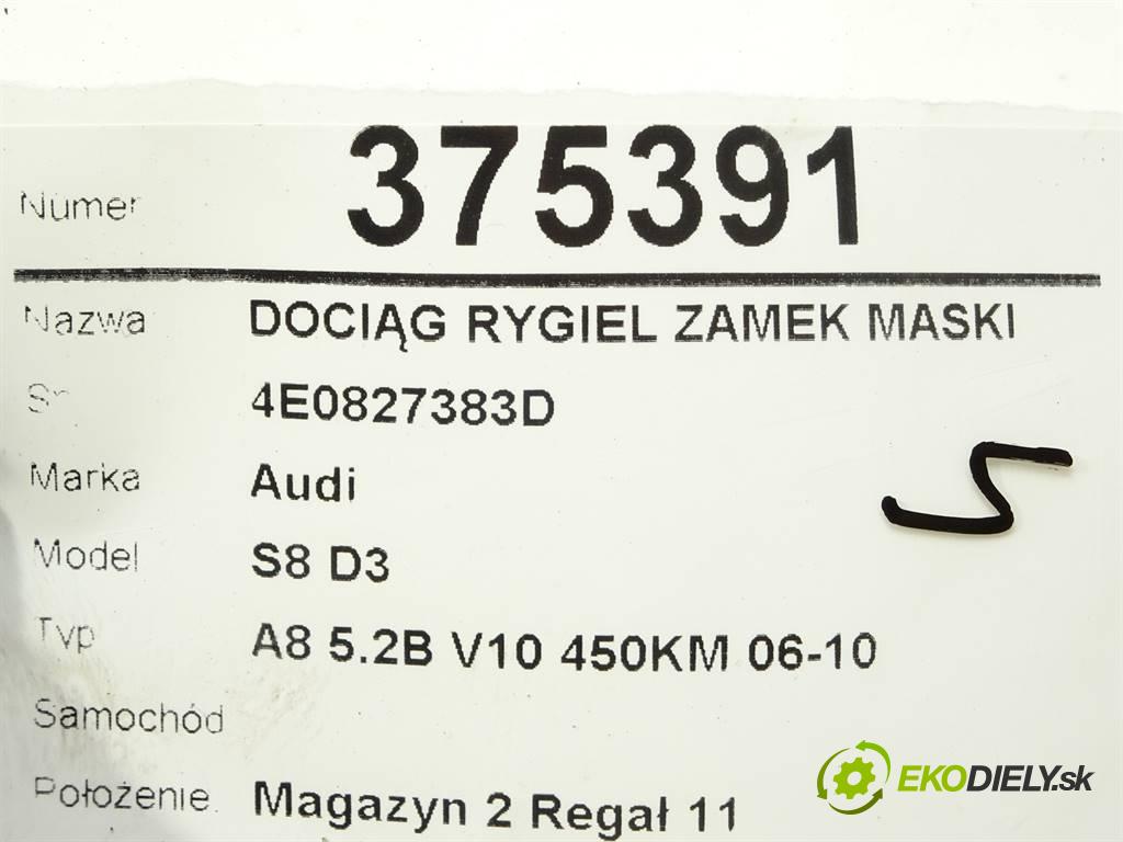 Audi S8 D3    A8 5.2B V10 450KM 06-10  VLAK: úchyt zámok kapoty 4E0827383D