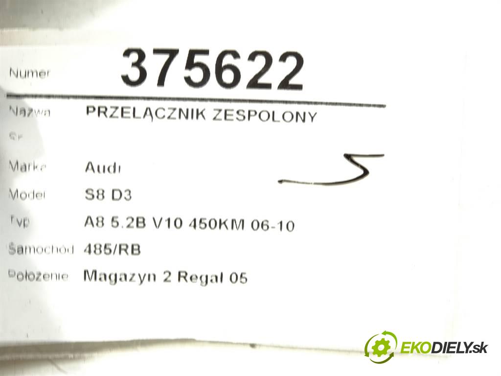Audi S8 D3  2008 331 kW A8 5.2B V10 450KM 06-10 5200 Prepínač kombinovaný 4E0953549 (Prepínače, spínače, tlačidlá a ovládače kúrenia)
