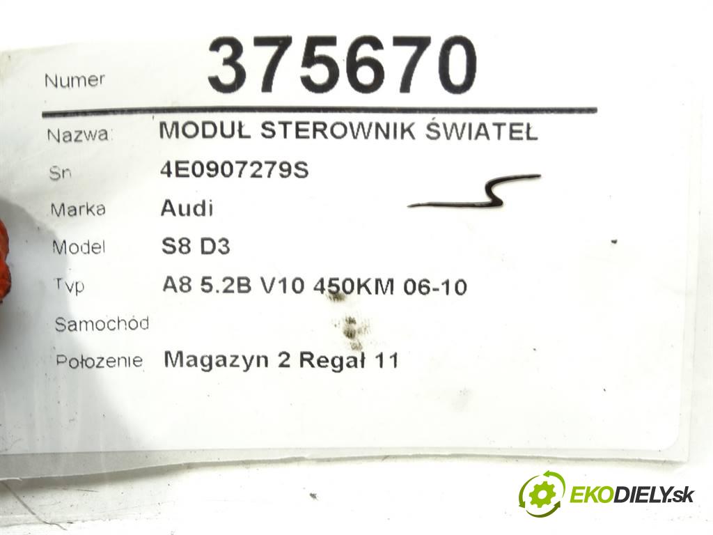 Audi S8 D3    A8 5.2B V10 450KM 06-10  Modul Riadiaca jednotka svetiel 4E0907279S (Ostatné)
