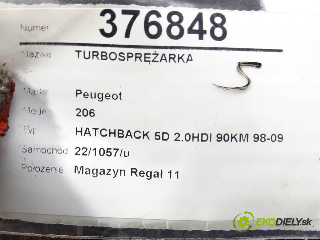 Peugeot 206  2001 50 kW HATCHBACK 5D 2.0HDI 90KM 98-09 1400 Turbodúchadlo,turbo K03-333821 (Turbodúchadlá (kompletné))