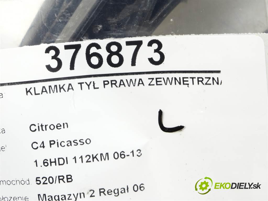 Citroen C4 Picasso  2012 82 kW 1.6HDI 112KM 06-13 1600 Kľučka zad pravá vonkajšia  (Ostatné)