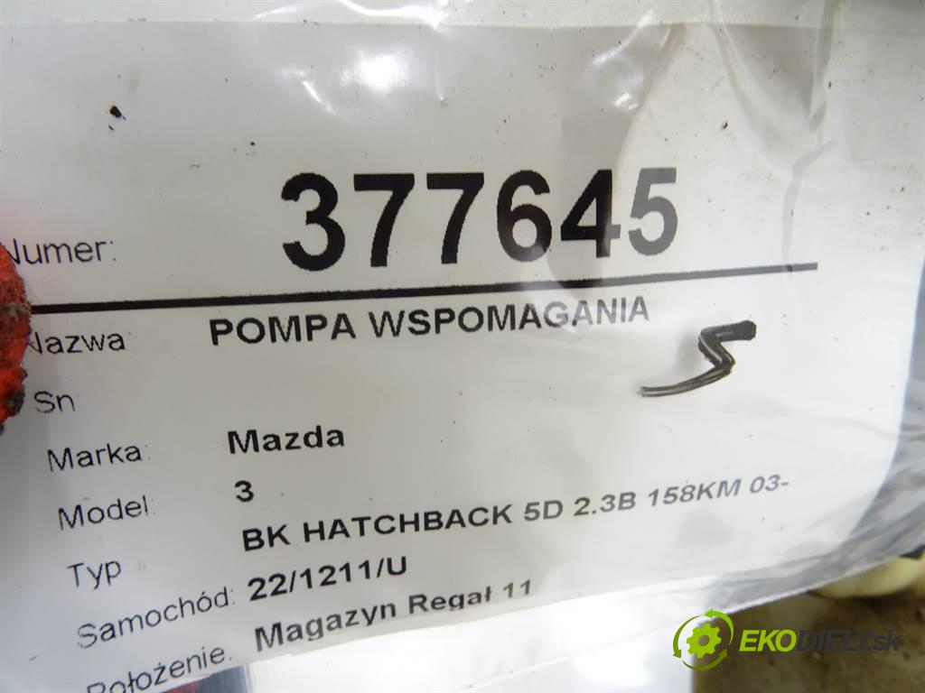 Mazda 3  2004 118 kW BK HATCHBACK 5D 2.3B 158KM 03-09 2300 Pumpa servočerpadlo  (Servočerpadlá, pumpy riadenia)