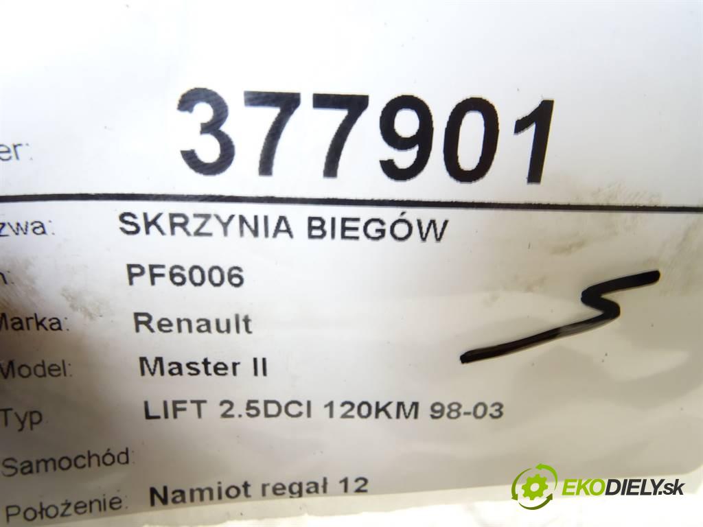 Renault Master II    LIFT 2.5DCI 120KM 98-03  převodovka PF6006 (Převodovky)