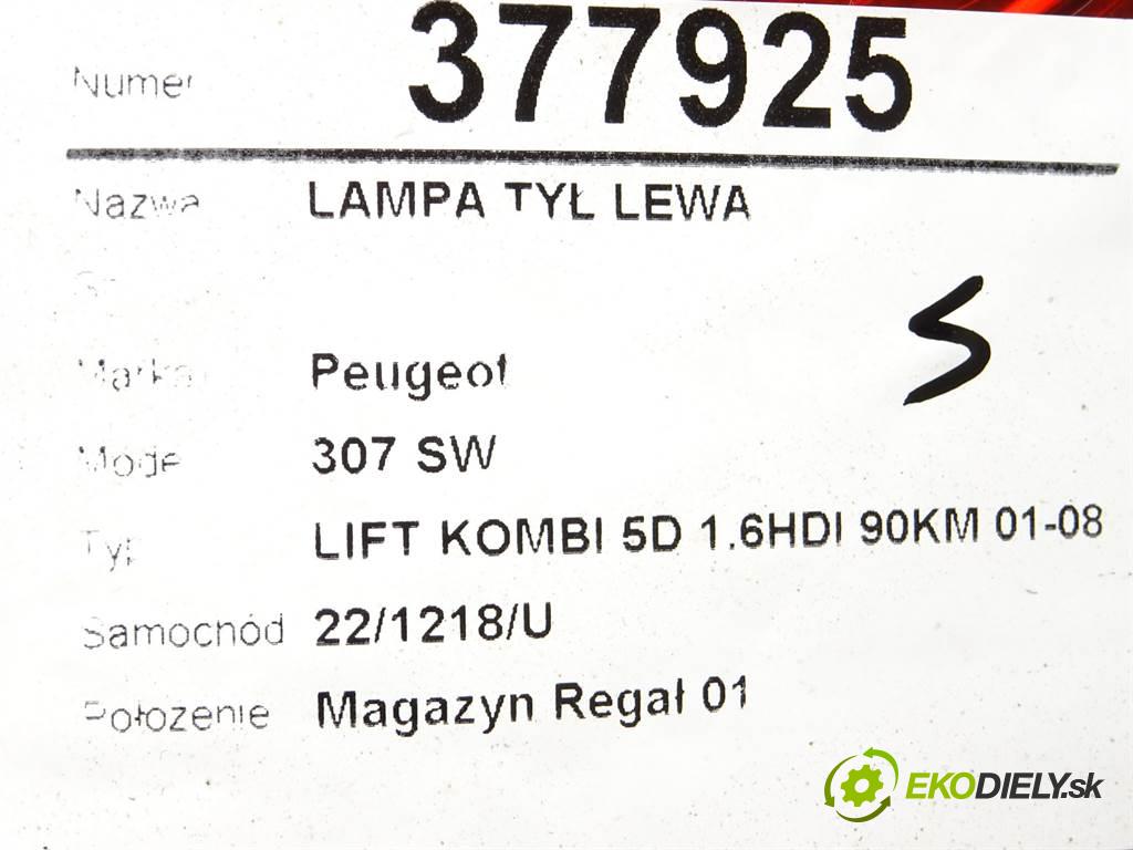 Peugeot 307 SW  2008 66KW LIFT KOMBI 5D 1.6HDI 90KM 01-08 1600 Svetlo zad ľavá strana  (Ostatné)