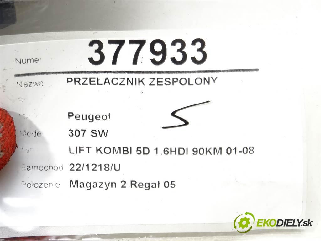 Peugeot 307 SW  2008 66KW LIFT KOMBI 5D 1.6HDI 90KM 01-08 1600 přepínač kombinovaný 96628728XT (Ovládaní topení a přepínače)