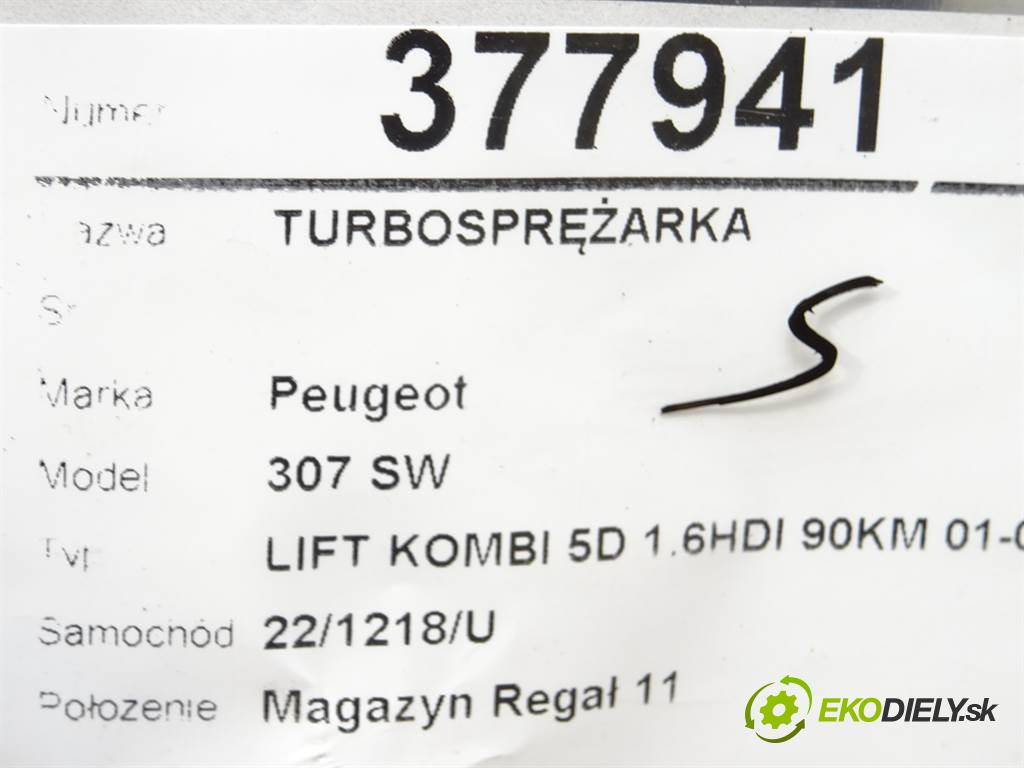 Peugeot 307 SW  2008 66KW LIFT KOMBI 5D 1.6HDI 90KM 01-08 1600 turbo 49173-07507 (Turbodúchadla (kompletní))