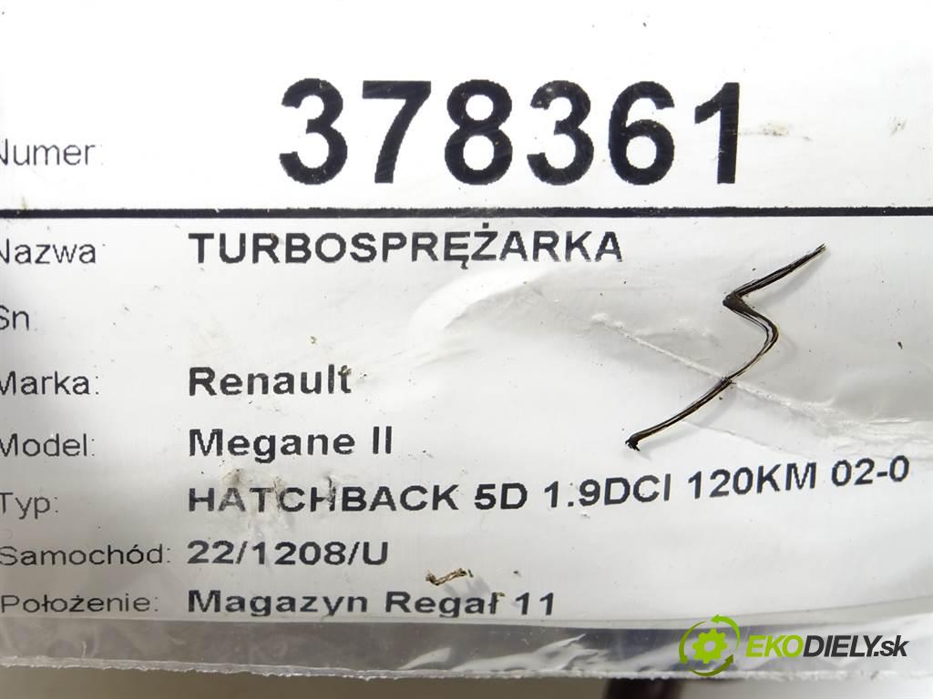 Renault Megane II  2002 88KW HATCHBACK 5D 1.9DCI 120KM 02-08 1900 Turbodúchadlo,turbo 8200332125 (Turbodúchadlá (kompletné))