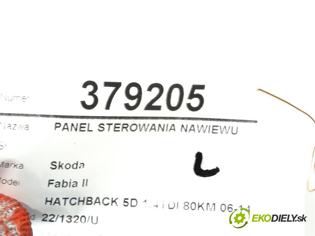 Skoda Fabia II  2008 59 kW HATCHBACK 5D 1.4TDI 80KM 06-14 1400 Panel ovládania kúrenia 5J0820045 (Prepínače, spínače, tlačidlá a ovládače kúrenia)