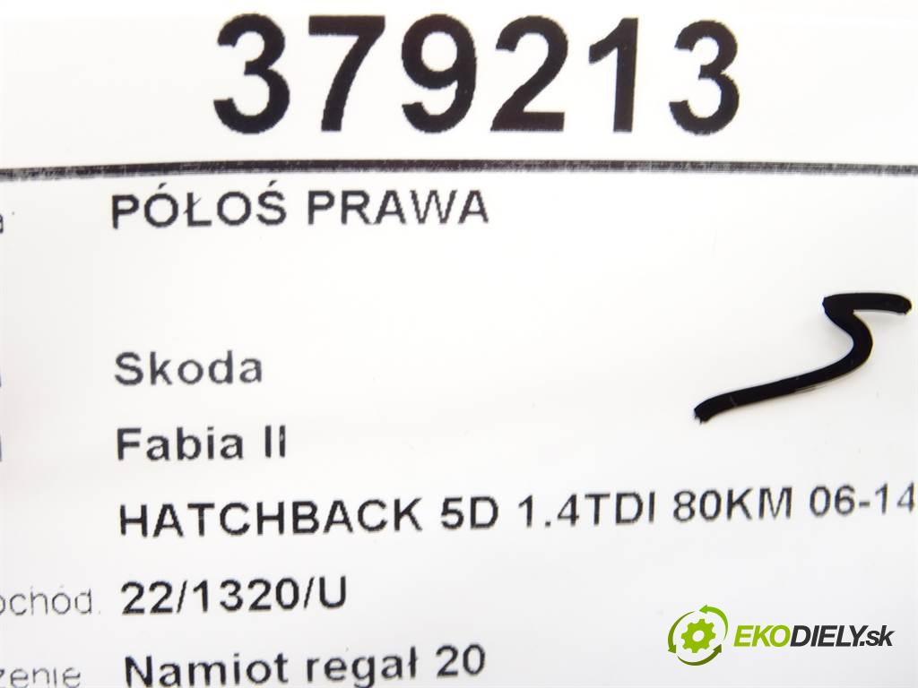 Skoda Fabia II  2008 59 kW HATCHBACK 5D 1.4TDI 80KM 06-14 1400 Poloos pravá  (Poloosy)