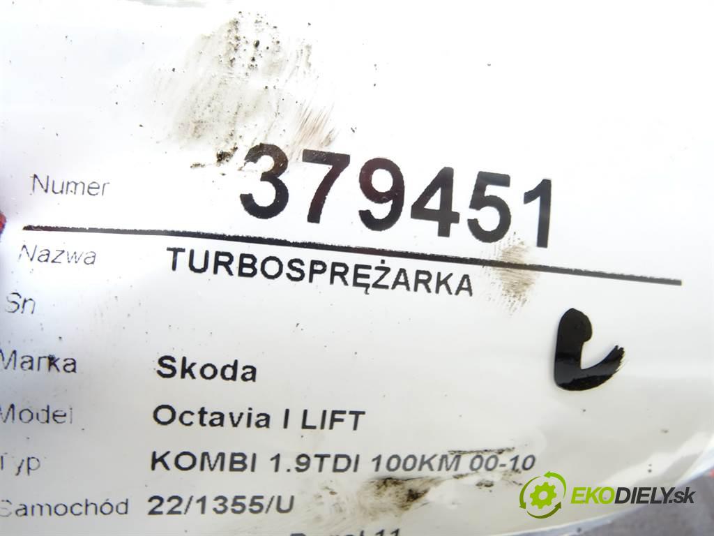 Skoda Octavia I LIFT  2008 74 kW KOMBI 1.9TDI 100KM 00-10 1900 Turbodúchadlo,turbo 038253016N (Turbodúchadlá (kompletné))