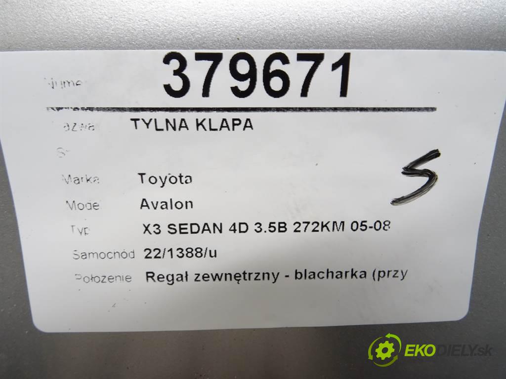 Toyota Avalon  2006 197 kW X3 SEDAN 4D 3.5B 272KM 05-08 3500 zadná kapota  (Zadné kapoty)