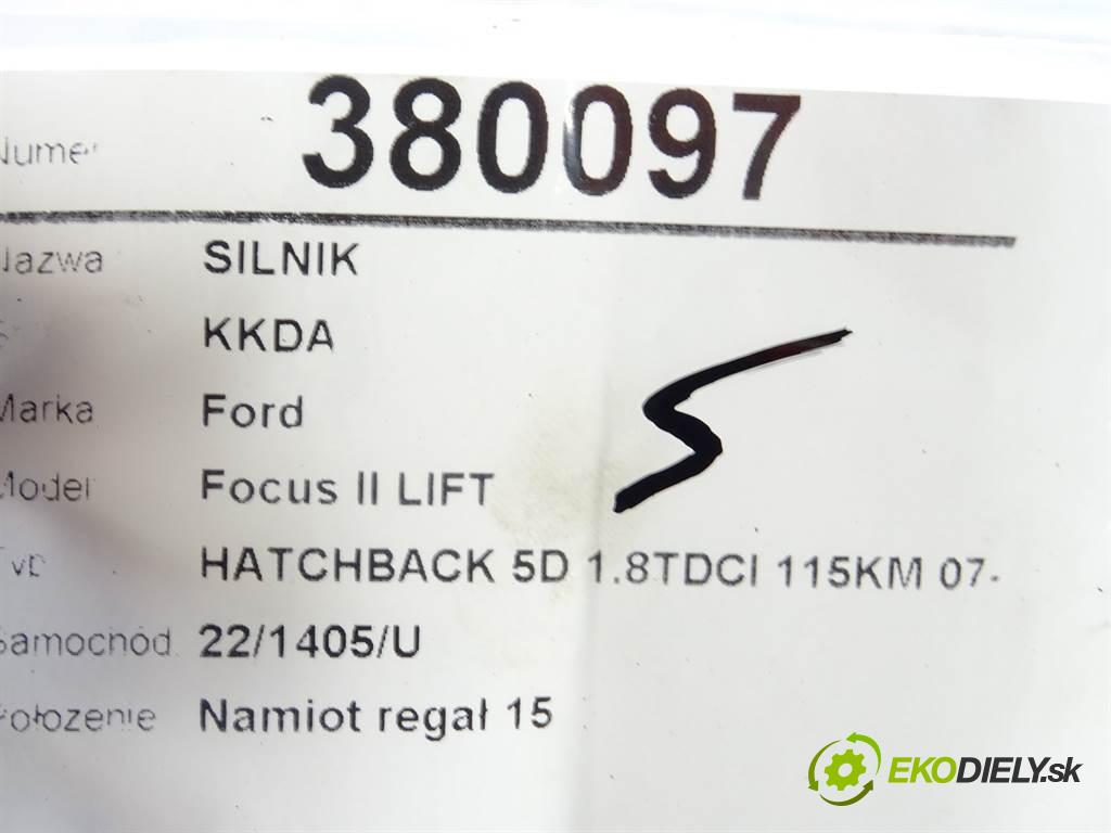 Ford Focus II LIFT  2010 85 kW HATCHBACK 5D 1.8TDCI 115KM 07-11 1800 Motor KKDA (Motory (kompletné))