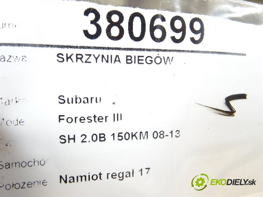 Subaru Forester III    SH 2.0B 150KM 08-13  převodovka TY758XTZAA (Převodovky)