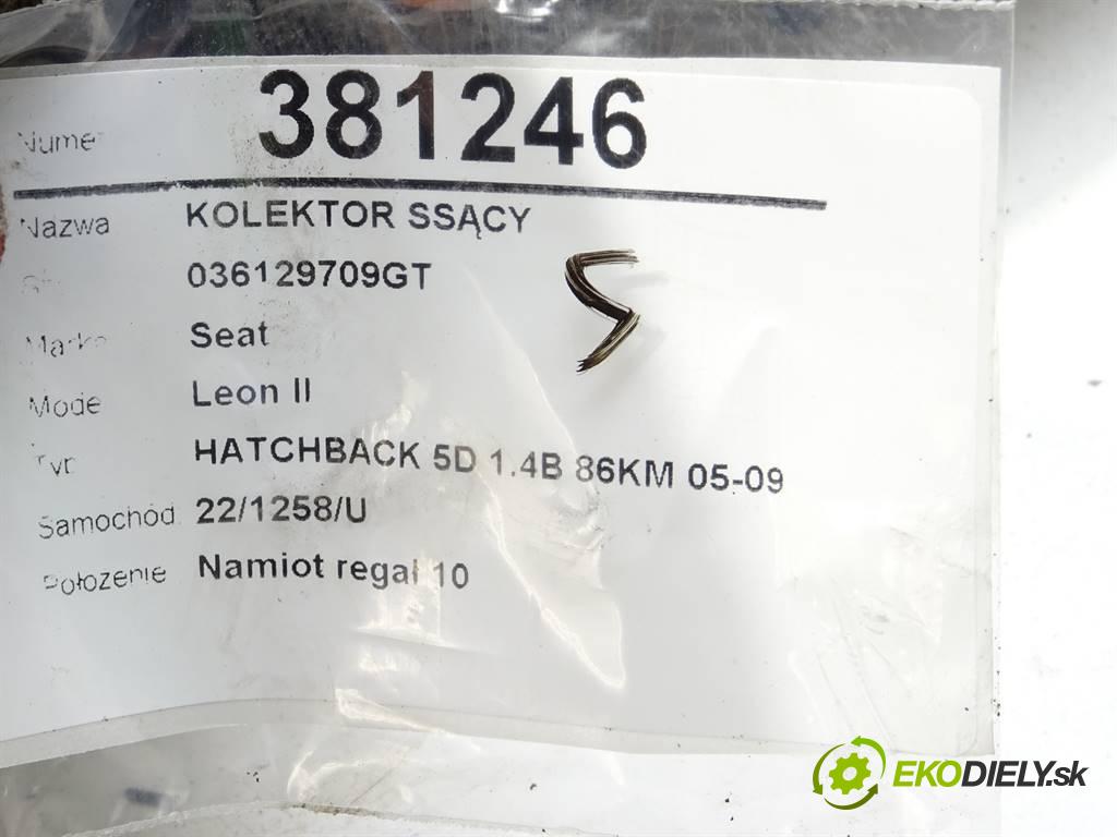 Seat Leon II  2008 63 kW HATCHBACK 5D 1.4B 86KM 05-09 1400 Potrubie sacie, sanie 036129709GT (Sacie potrubia)