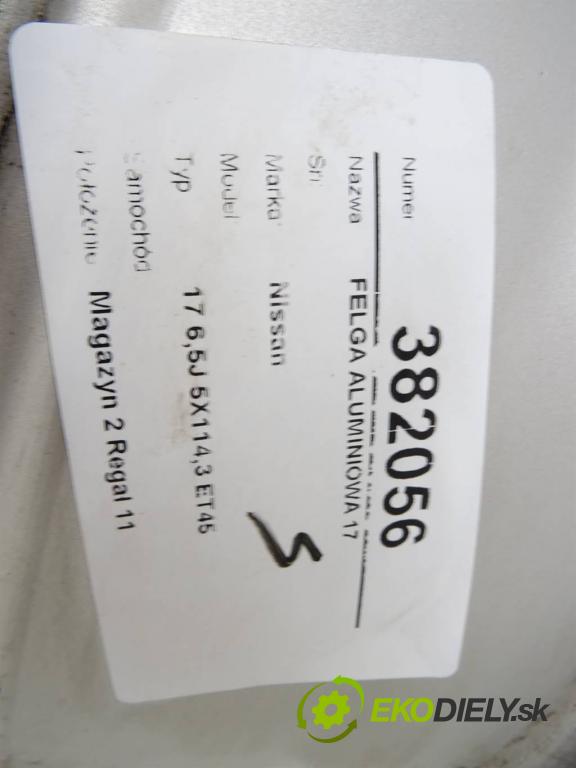 Nissan     17 6,5J 5X114,3 ET45  disk 17  (Hliníkové)