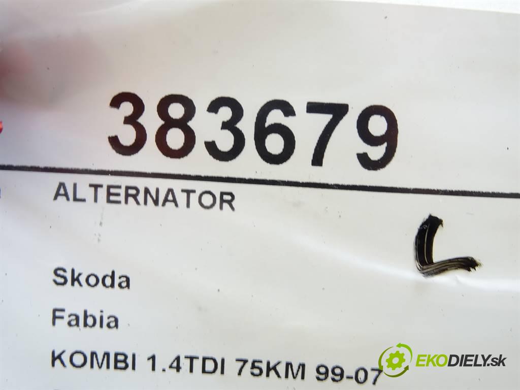 Skoda Fabia  2005 55 kW KOMBI 1.4TDI 75KM 99-07 1400 Alternátor 045903023A (Alternátory)