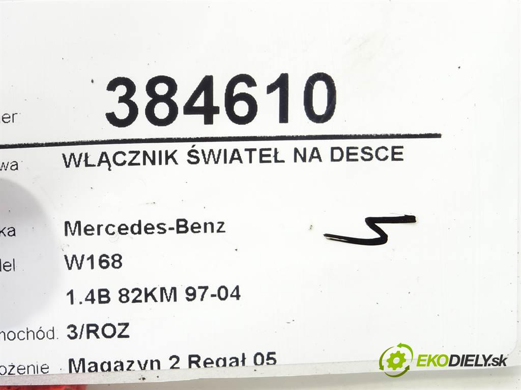 Mercedes-Benz W168  1999  1.4B 82KM 97-04 1400 Spínač svetiel na prístrojovej doske 1685450104 (Prepínače, spínače, tlačidlá a ovládače kúrenia)