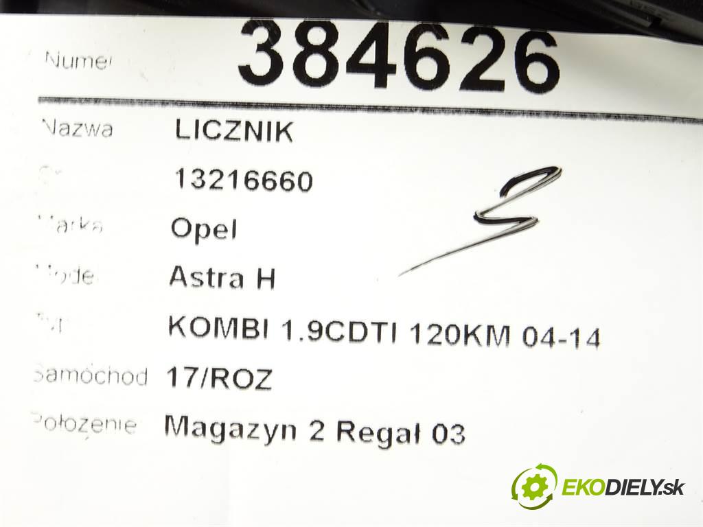 Opel Astra H  2005 120KM KOMBI 1.9CDTI 120KM 04-14 1900 prístrojovka 13216660 (Přístrojové desky, displeje)