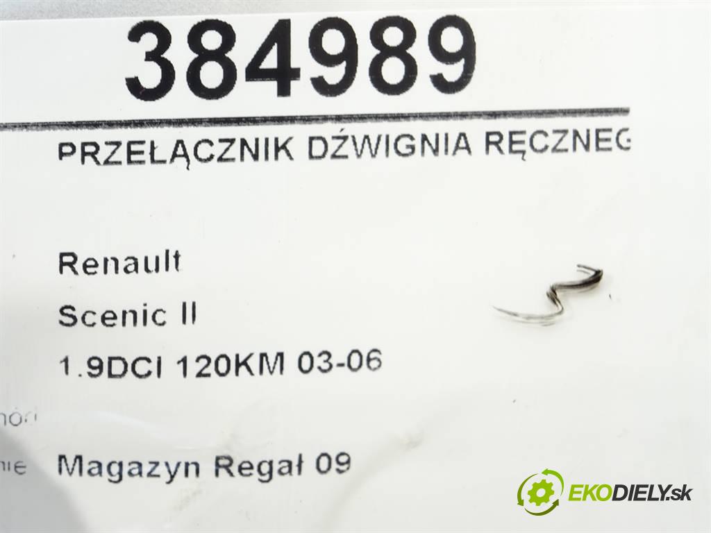 Renault Scenic II    1.9DCI 120KM 03-06  přepínač kulisa ruční brzdy 8200243681 (Ovládaní topení a přepínače)
