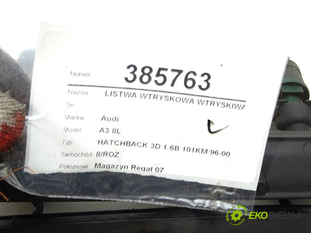 Audi A3 8L  1998  HATCHBACK 3D 1.6B 101KM 96-00 1600 Lišta vstrekovacia Vstrekovacie ventily 037906031AA (Vstrekovacie lišty)