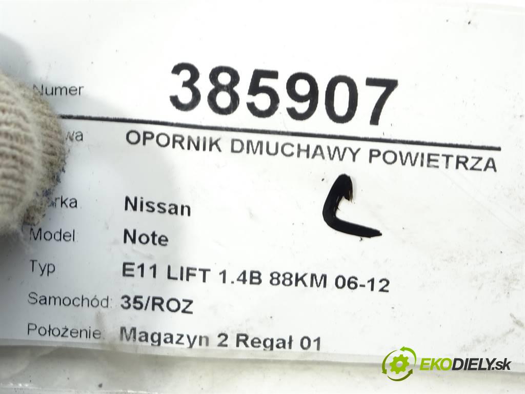 Nissan Note  2012 65 kW E11 LIFT 1.4B 88KM 06-12 1400 Odpor, rezistor kúrenia vzduchu N106091C (Odpory (rezistory) kúrenia)